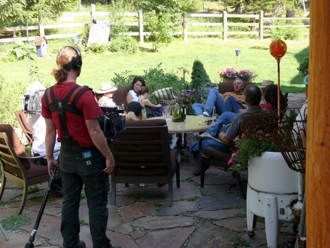 Filming cocktails at Shayne and Jo-Anne's patio
