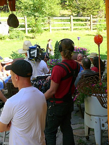 Filming cocktails at Shayne and Jo-Anne's patio 