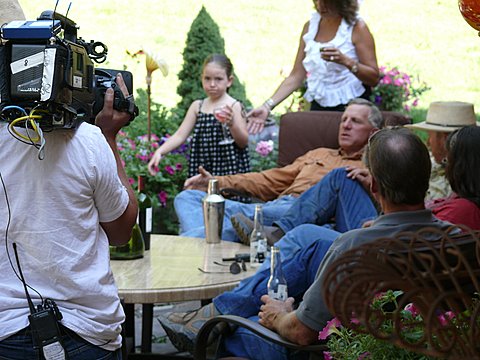 Telling stories on the back patio