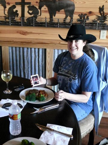 Gwen Maynard Dining at the saloon