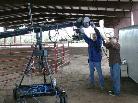 Vance Holmes running the jib camera