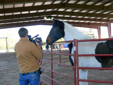 Derek Gildersleeve filming Leading Lady