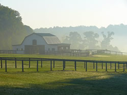 Barn at Sullivan Farm at daybreak