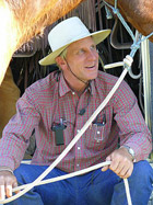 Buck chatting with film crew