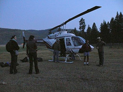 Prepping helicopter for shoot of the jingle