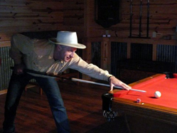 Buck shooting pool