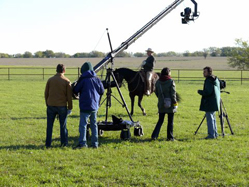 Crew filming Buck early morning