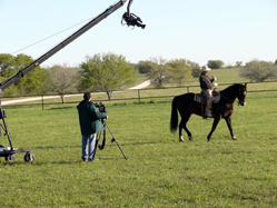 Crew filming Buck early morning