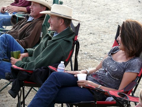 Gary Myers, Shayne and Jo-Anne Jackson watching rope tricks